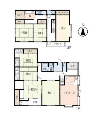 Floor plan. 28 million yen, 7LDK + S (storeroom), Land area 267.77 sq m , Building area 227.03 sq m