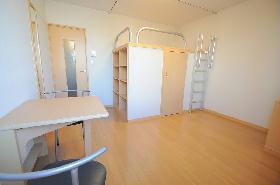 Living and room. 1F: high bed type (under the bed large closet)