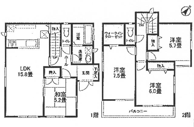 Floor plan. 32,800,000 yen, 4LDK, Land area 106.25 sq m , Building area 98.02 sq m