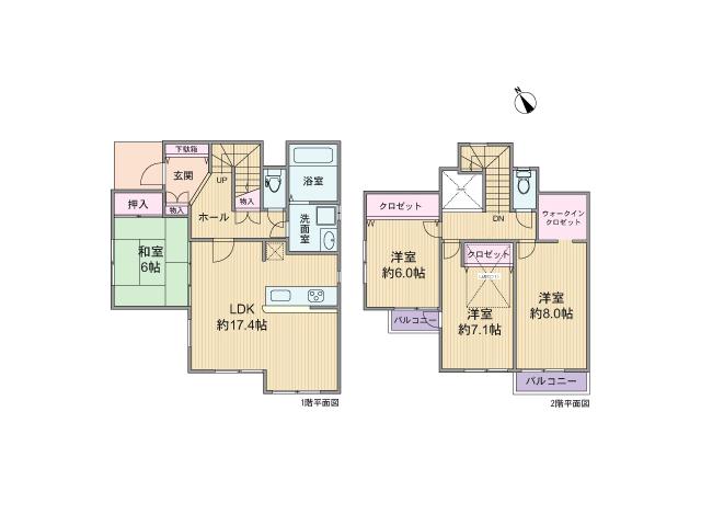 Floor plan. 39,800,000 yen, 24LDK, Land area 123.66 sq m , Building area 112.18 sq m