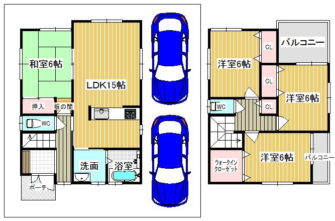 Floor plan. 33,800,000 yen, 4LDK, Land area 107.18 sq m , Building area 95.58 sq m