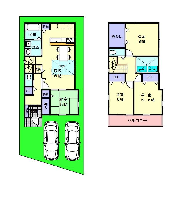 Floor plan. 33,500,000 yen, 4LDK, Land area 114.41 sq m , Building area 104.85 sq m with attic storage, About 3 Pledge of walk-in closet