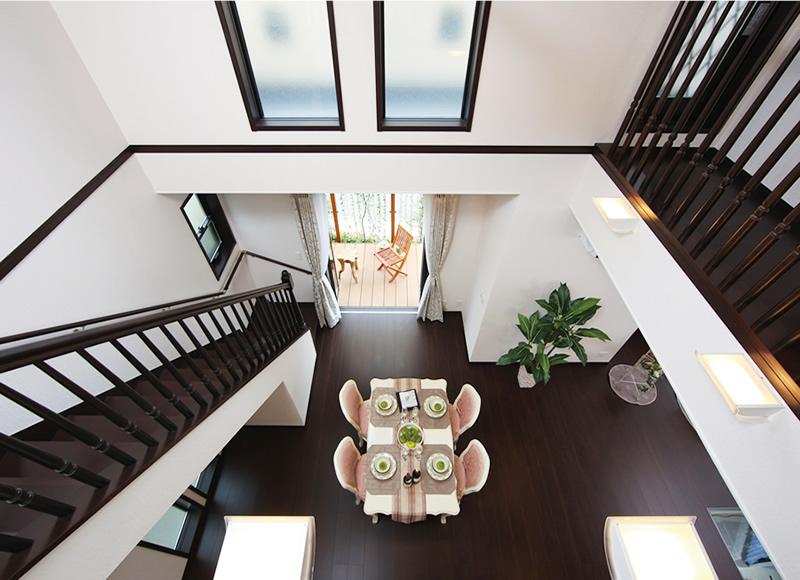 Building plan example (introspection photo). Lead to plenty of sunshine to life, Dining create a bright reunion Fukinuki. (Our example of construction)