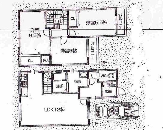 Floor plan. 13 million yen, 3LDK, Land area 62.26 sq m , Building area 70.98 sq m