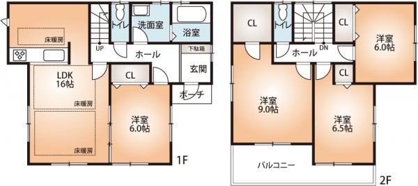 Floor plan. 39,800,000 yen, 4LDK, Land area 153.3 sq m , Building area 105.16 sq m floor plan