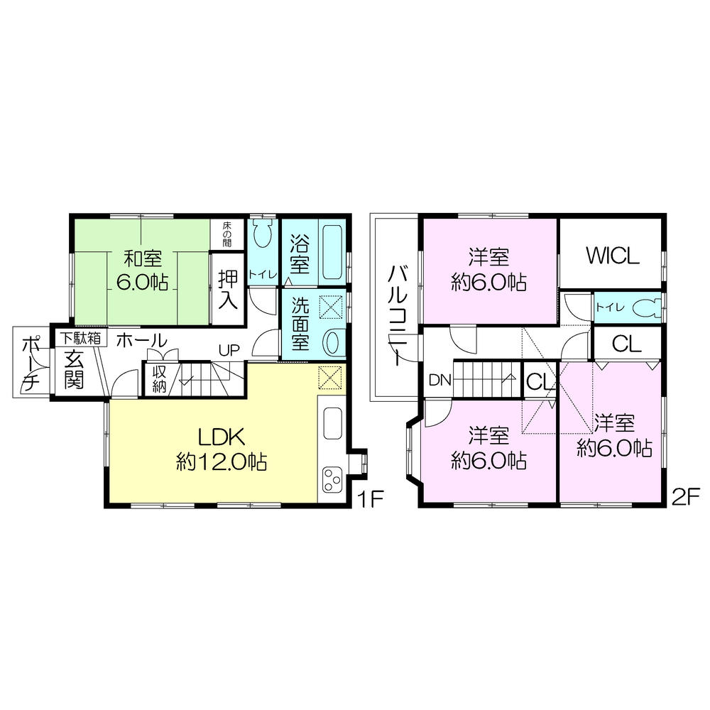 Floor plan. 24,800,000 yen, 4LDK, Land area 100.01 sq m , Building area 95.58 sq m