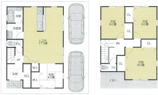 Floor plan. 34,400,000 yen, 4LDK, Land area 100.01 sq m , Building area 103.68 sq m