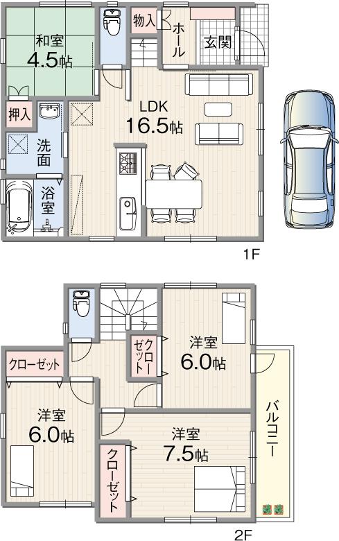 Floor plan. 31,800,000 yen, 4LDK, Land area 84.11 sq m , Building area 93.41 sq m model house will guide you. 