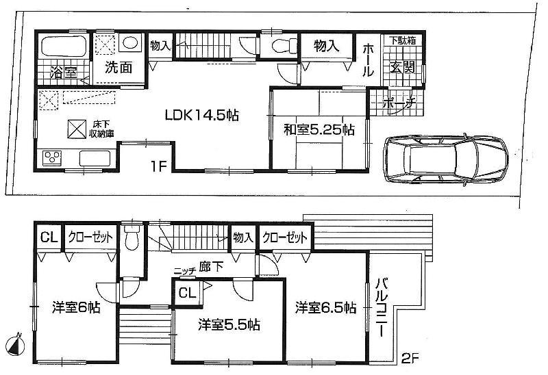Floor plan. 25,800,000 yen, 4LDK, Land area 101.49 sq m , Building area 93.96 sq m