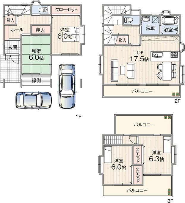 Floor plan. 32,800,000 yen, 4LDK, Land area 85.32 sq m , Building area 110.03 sq m