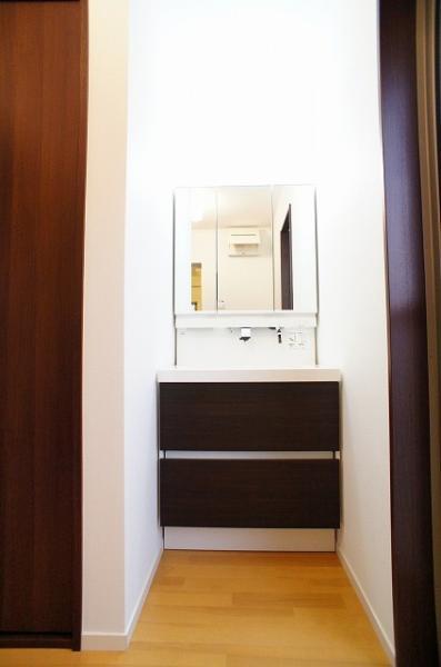 Wash basin, toilet. Bathroom vanity