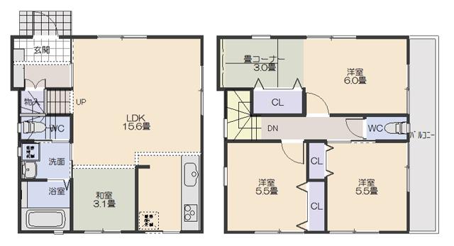 Floor plan. 32,600,000 yen, 3LDK + S (storeroom), Land area 86 sq m , Building area 85.98 sq m