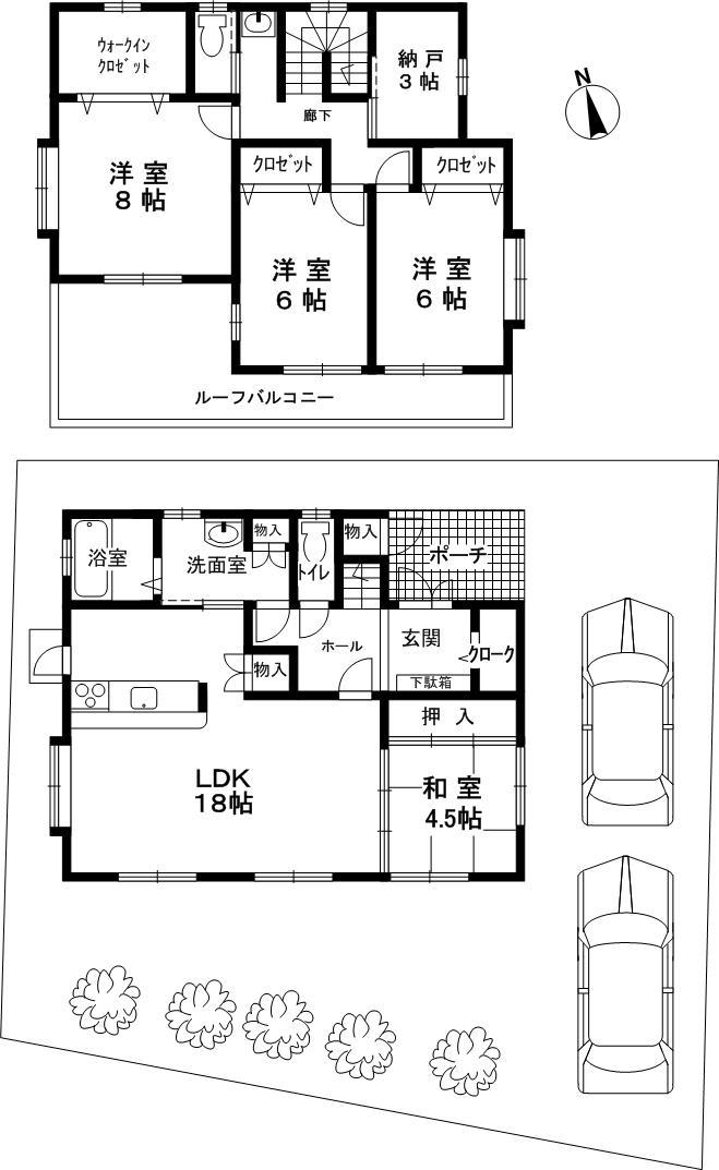 Floor plan. 35,800,000 yen, 4LDK, Land area 178.04 sq m , Building area 178.04 sq m