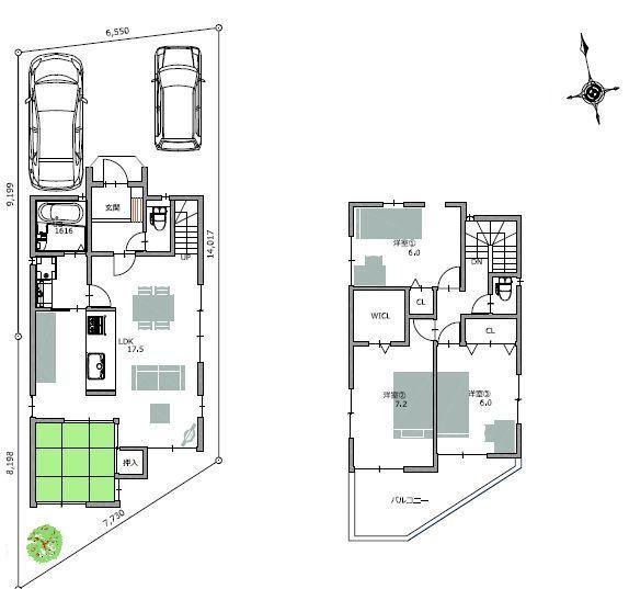 Floor plan. Price 33,800,000 yen, 4LDK, Land area 102.1 sq m , Building area 94.36 sq m