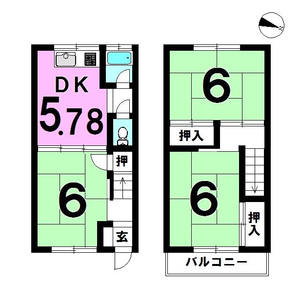 Floor plan. 4.5 million yen, 3DK, Land area 44.01 sq m , It is a building area of 50.82 sq m floor plan
