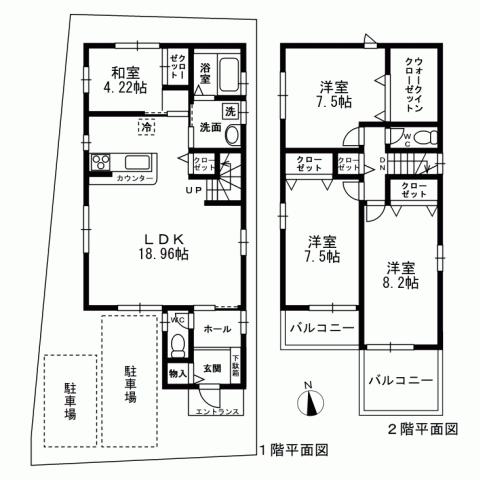 Floor plan. (A No. land), Price 32,800,000 yen, 4LDK, Land area 110.3 sq m , Building area 108.13 sq m