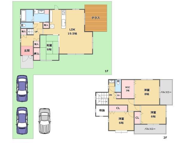 Compartment figure. Land price 43 million yen, Land area 189.4 sq m free design