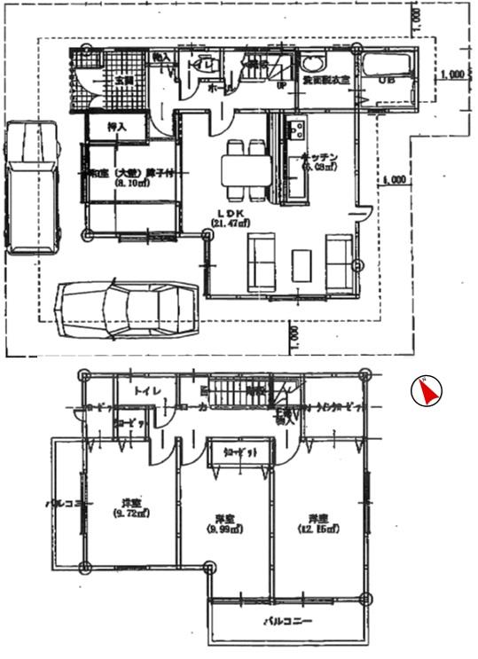 Floor plan. 28.8 million yen, 4LDK, Land area 132.77 sq m , Building area 95.42 sq m