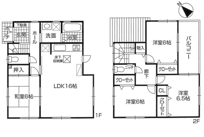 Floor plan. 24,300,000 yen, 4LDK, Land area 143.45 sq m , Building area 98.82 sq m