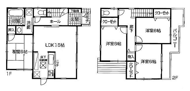 Floor plan. 23.8 million yen, 4LDK, Land area 142 sq m , Building area 93.96 sq m 4LDK