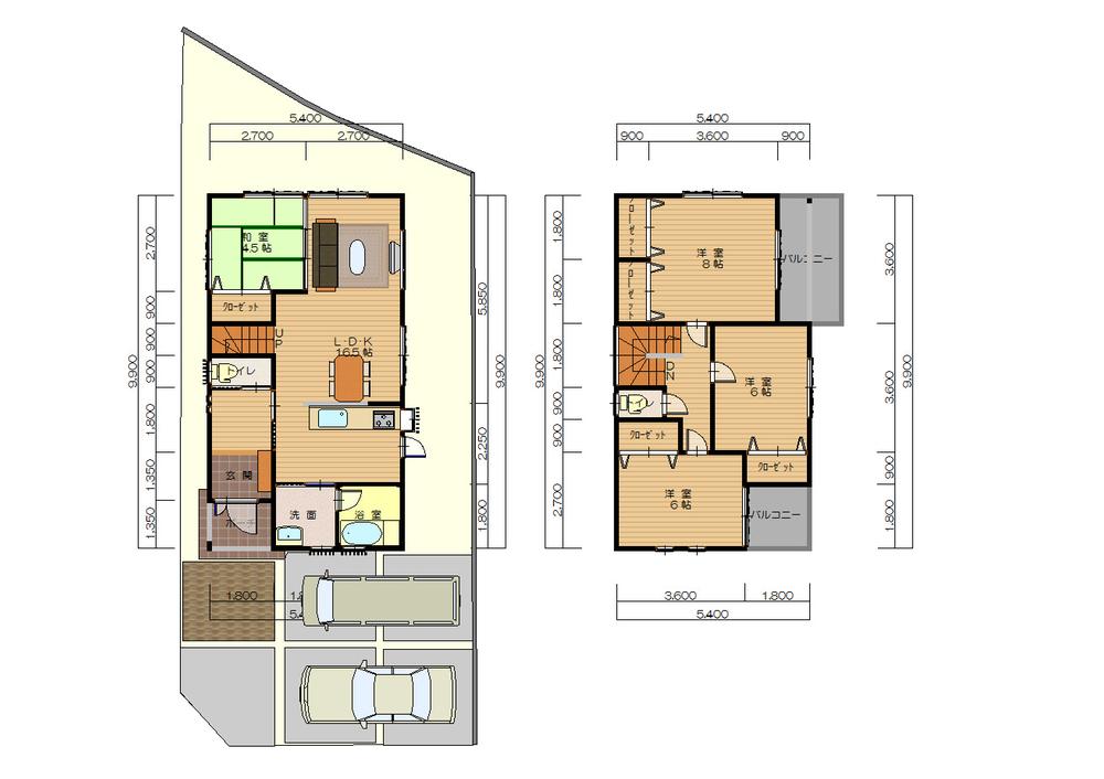 Building plan example (floor plan). Building plan example (A No. land) Building price 16.3 million yen, Building area 98.01 sq m