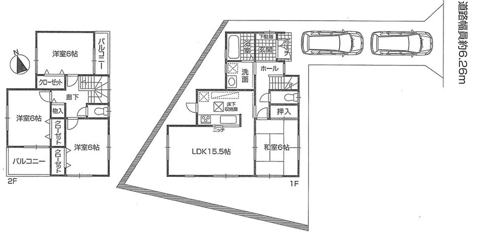 Floor plan. 21.3 million yen, 4LDK, Land area 141.22 sq m , Building area 95.58 sq m