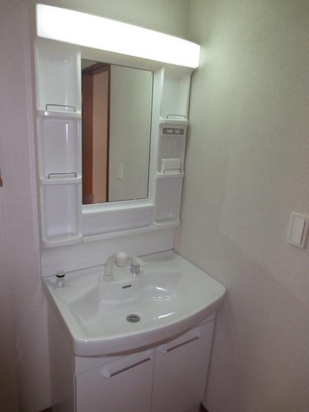 Wash basin, toilet. Washbasin with shower.