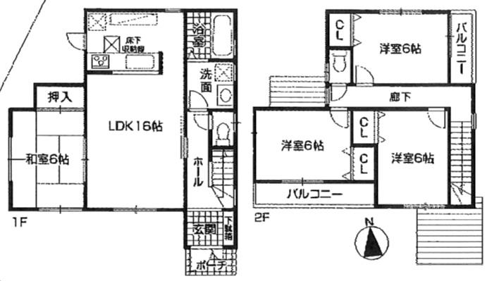 Floor plan. 21,800,000 yen, 4LDK, Land area 158.79 sq m , Building area 94.53 sq m