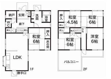 Floor plan. 12.6 million yen, 5LDK, Land area 167.58 sq m , Building area 128.58 sq m