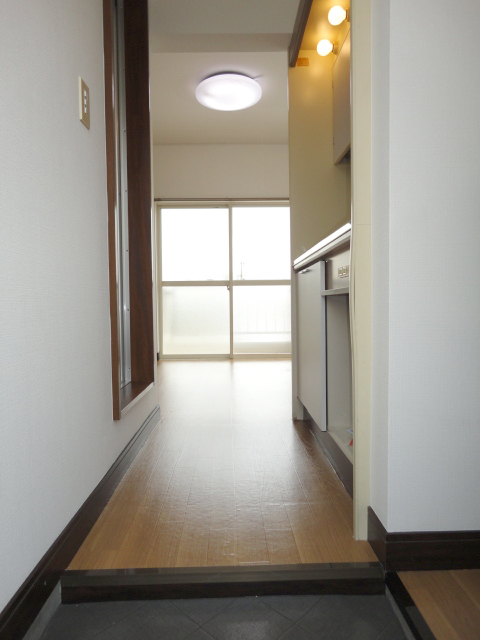 Entrance. Kitchen space ^^ from the entrance