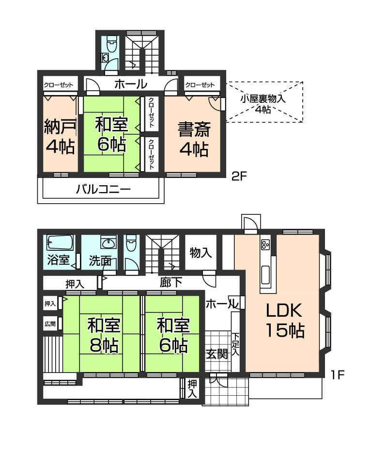 Floor plan. 28,900,000 yen, 4LDK + S (storeroom), Land area 489.74 sq m , Building area 489.74 sq m floor plan