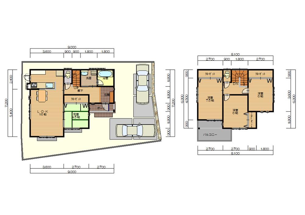 Other building plan example. Building plan example (L No. land) Building Price 16.3 million yen, Building area 98.01 sq m