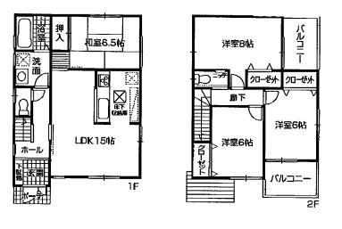 Floor plan. 18.3 million yen, 4LDK, Land area 160.52 sq m , Building area 95.58 sq m 4LDK