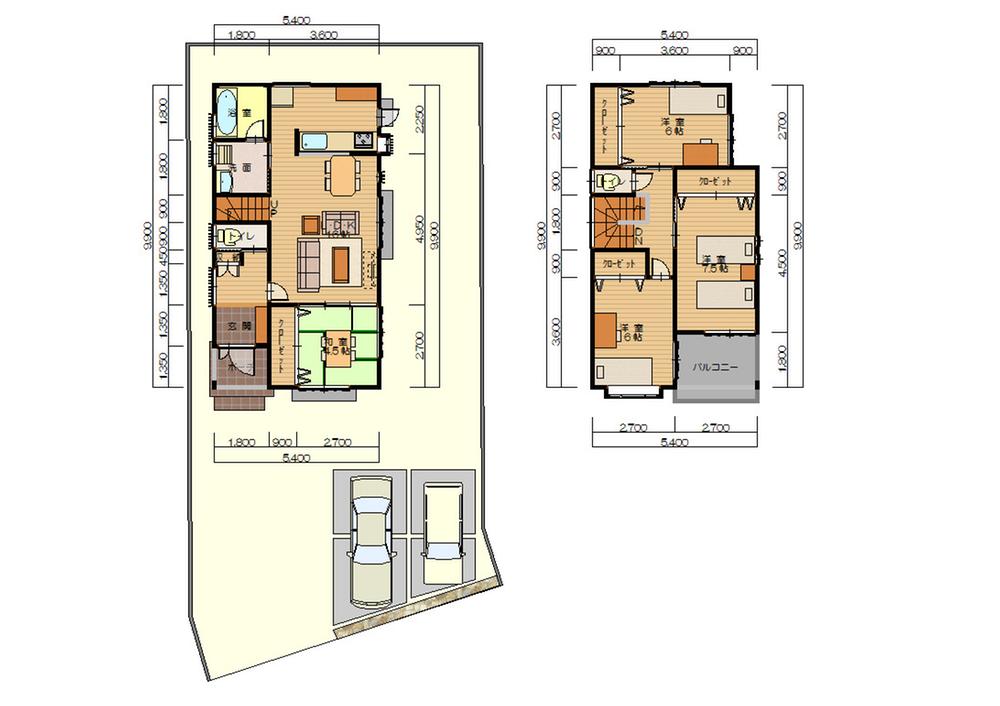 Building plan example (floor plan). Building plan example (B No. land) Building price 16.2 million yen, Building area 97.20 sq m