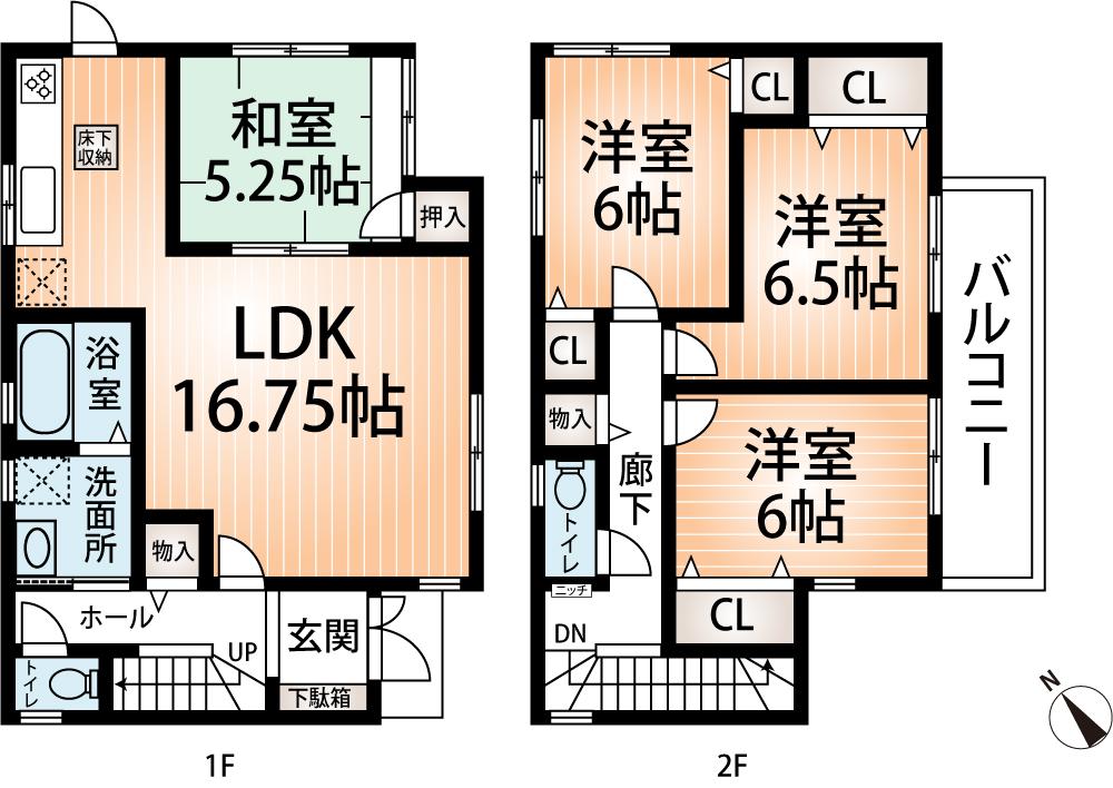 Floor plan. (No. 2 locations), Price 20.8 million yen, 4LDK, Land area 192.52 sq m , Building area 98.01 sq m