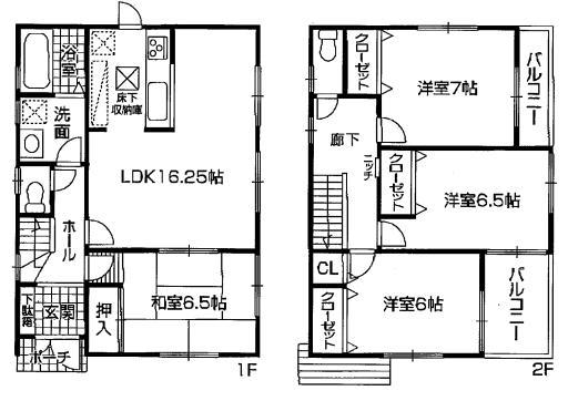 Floor plan. 22,800,000 yen, 4LDK, Land area 157.12 sq m , Building area 99.22 sq m