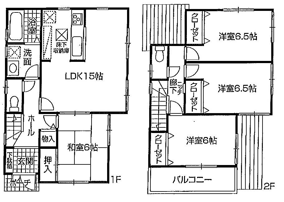 Floor plan. 20.8 million yen, 4LDK, Land area 102.64 sq m , Building area 95.58 sq m