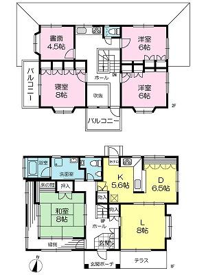 Floor plan. 19,800,000 yen, 5LDK, Land area 456 sq m , Building area 143.26 sq m