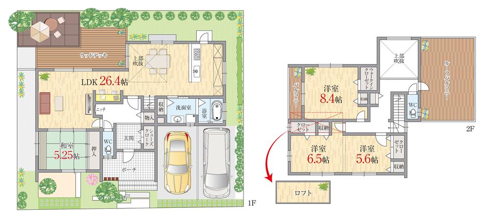 Other building plan example. Building area 129.38 sq m