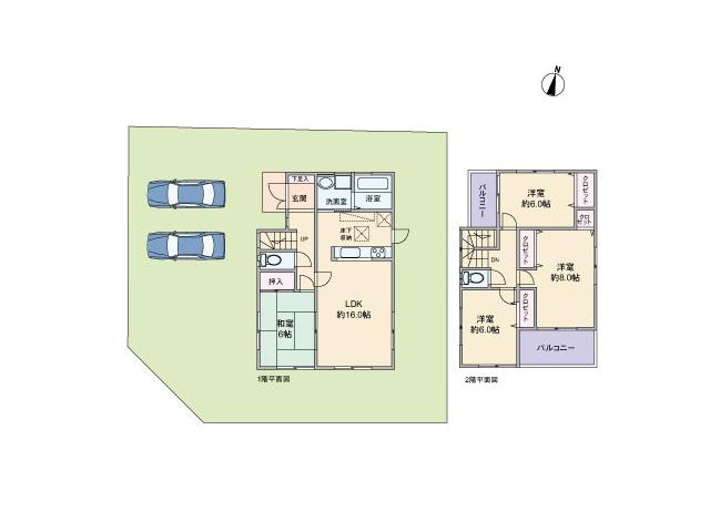 Floor plan. 25,800,000 yen, 4LDK, Land area 197.57 sq m , Building area 98.41 sq m