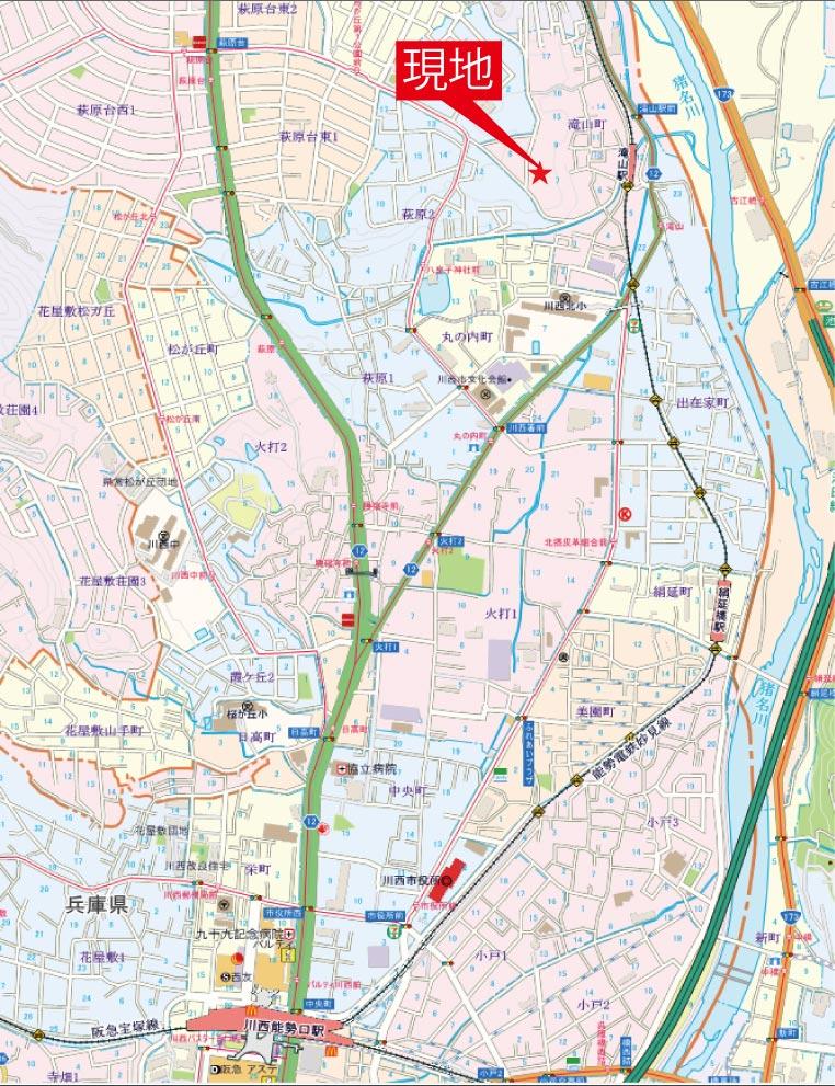 Local guide map. Please come with the aim of Kawanishi Takiyama cho 7. Please feel free to contact us if you do not know. 