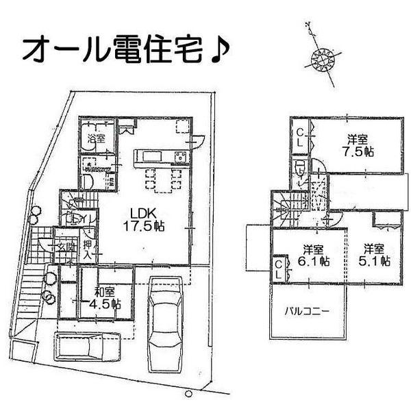 Floor plan. 25,300,000 yen, 4LDK, Land area 121.25 sq m , Building area 93.69 sq m