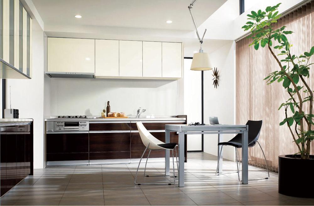 Kitchen. Same specifications image photo SUNWAVE Eesu tableware washing dryer ・ Water purifier built-in shower head ・ Down Wall ・ Glass top stove ・ Door pocket (patter Kun)