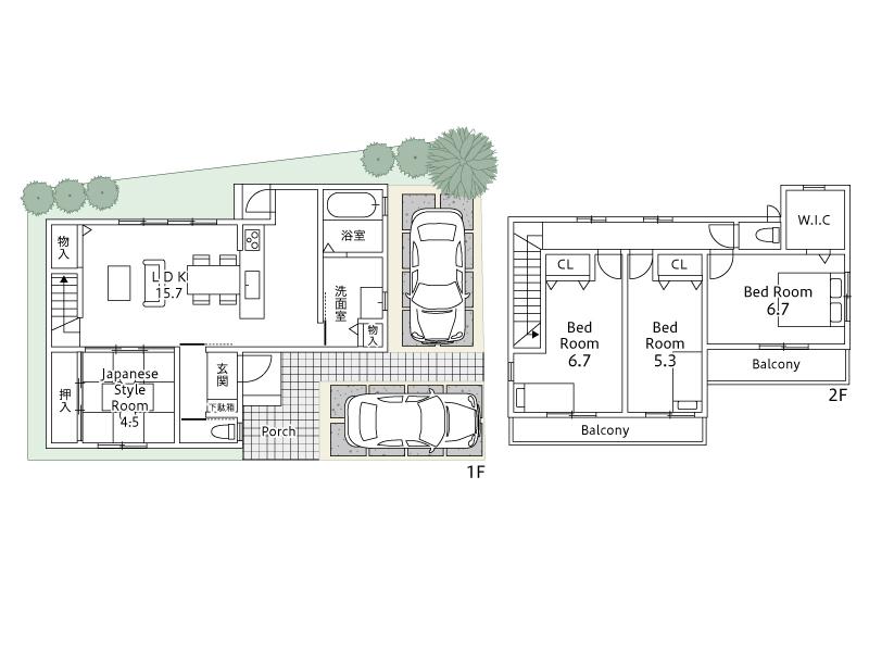 Other building plan example. Building price 17.8 million yen, Building area 98.95 sq m