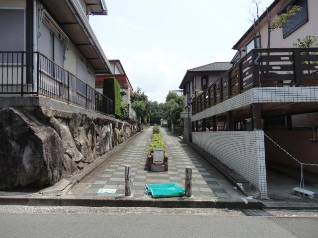 Local photos, including front road. East passage of the property (from the north)