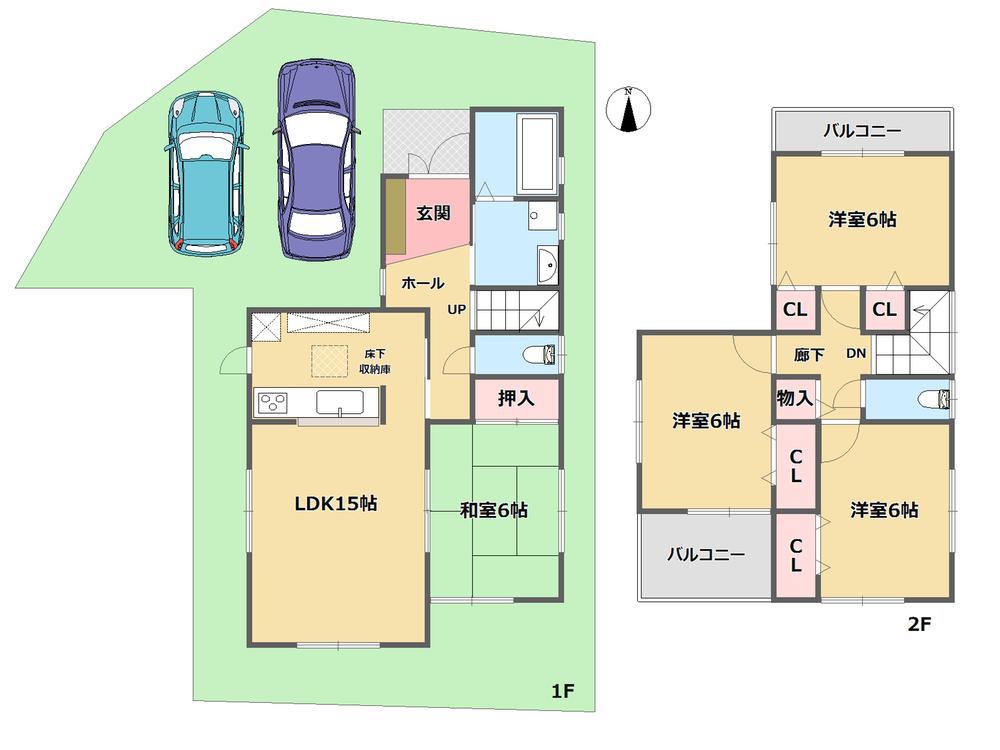 Floor plan. 25,800,000 yen, 4LDK, Land area 117.01 sq m , Building area 94.77 sq m popular counter kitchen