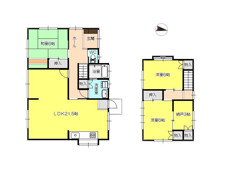 Floor plan. 16.8 million yen, 3LDK, Land area 198.67 sq m , Building area 103.09 sq m