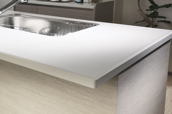 Kitchen.  [Artificial marble wide counter] Countertops, Of Interior of a high sense of quality is made of artificial marble. Easy to be day-to-day care, Will produce a sophisticated space (same specifications)