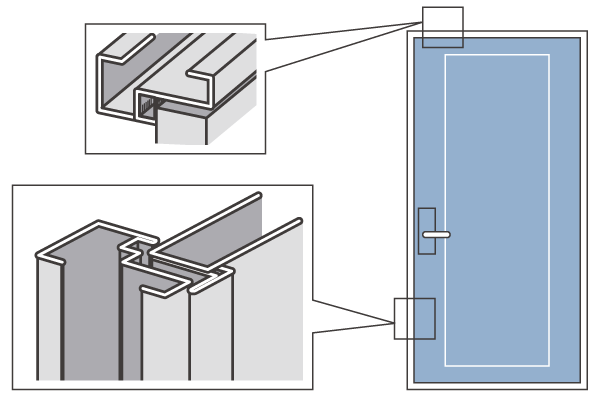 earthquake ・ Disaster-prevention measures.  [Entrance door with TaiShinwaku] As is the front door that can be opened and closed even if there is a distortion in the building under the influence of the earthquake, Entrance door with a Tai Sin frame is provided (conceptual diagram)