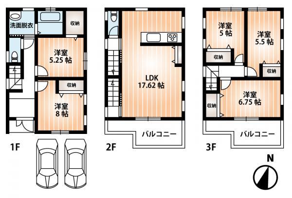 Floor plan. 41,800,000 yen, 5LDK, Land area 91.17 sq m , Is 5LDK of building area 112.19 sq m total floor area of about 33 square meters.